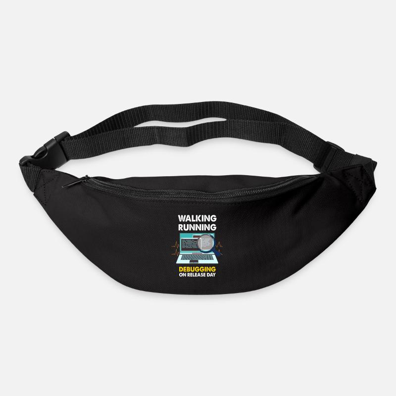 Walking Running Debugging on releas day Shirt - Bum bag - black