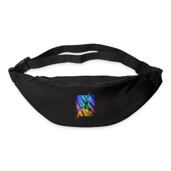 Gymnastics somersault gymnast outline colorful - Bum bag - black - Front