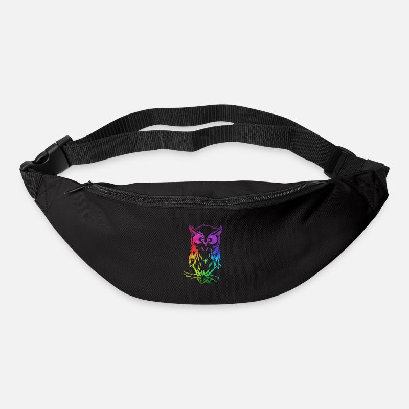 Chouette colorée mignonne - Sac banane - noir