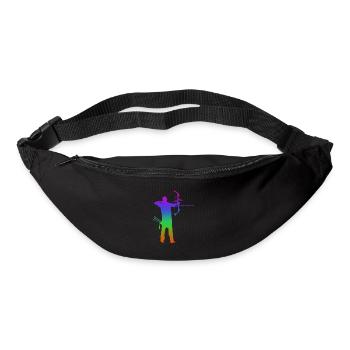 Tir à l’arc Arc Arc-en-ciel Silhuette - Sac banane - noir - Devant