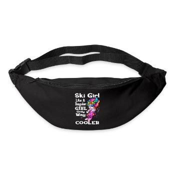 Skieur licorne ski sports d'hiver - Sac banane - noir - Devant