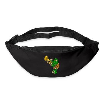 Turtle musician trumpet - Bum bag - black - Front