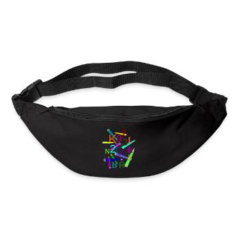 Fleda Mouse Design: Letters, Numbers and Pens - Bum bag - black - Front