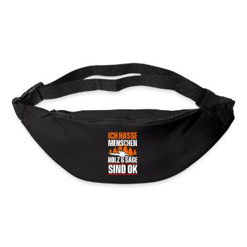 Ich hasse Menschen Holz und Säge sind ok - Gürteltasche - Schwarz - Vorne