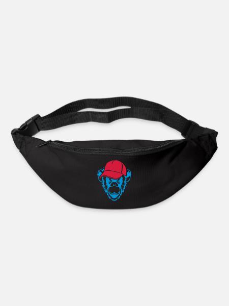singe animal sauvage casquette - Sac banane - noir