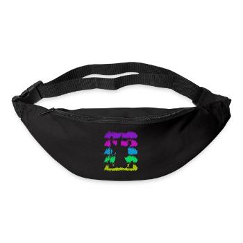 Zauberei Silhuette mit Retro Farben - Gürteltasche - Schwarz - Vorne