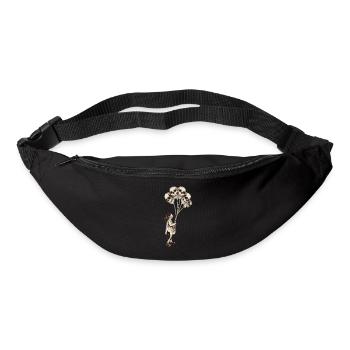 Fille avec des crânes de ballons de crâne - Sac banane - noir - Devant