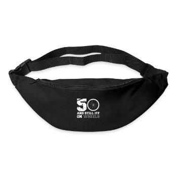50 ans 50. 50e anniversaire cycliste cadeau - Sac banane - noir - Devant