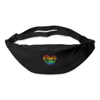 L'amour est l'amour LGBT Pride Fingerprint Heart Supports - Sac banane - noir - Devant