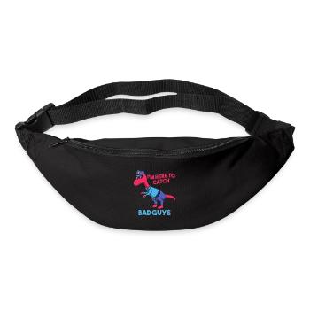 Dino police disant cadeau enfant - Sac banane - noir - Devant