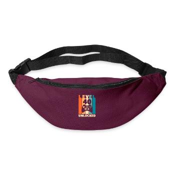 40th Birthday Gamer Level 40 Gambler Gift - Bum bag - burgundy - Front