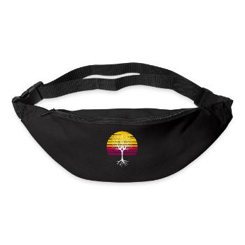 Journée de l'arbre de soleil rétro - Sac banane - noir - Devant