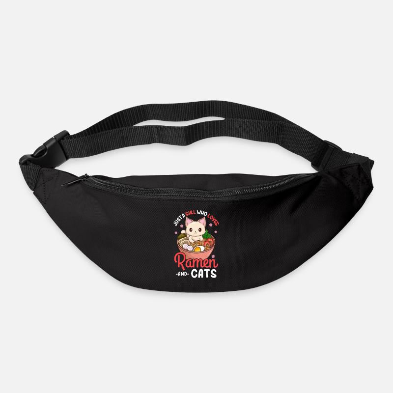 Chats ramen - Sac banane - noir