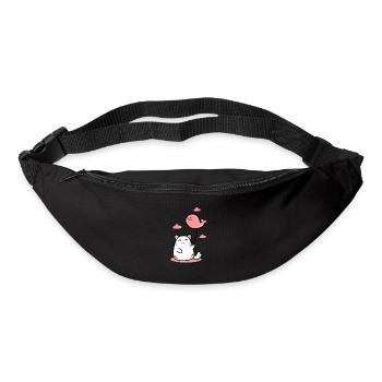 Ballon baleine chaton - Sac banane - noir - Devant