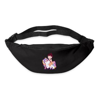 Buddha rides big colorful unicorn - Bum bag - black - Front