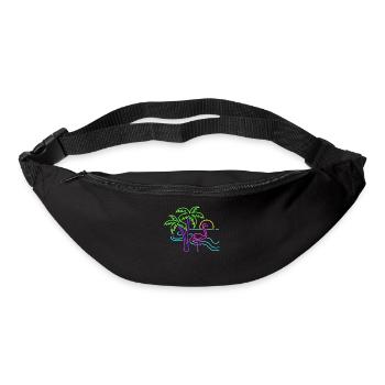 Animaux flamants roses - Sac banane - noir - Devant