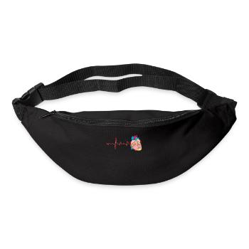 Herzanatomie Kardiologen Hemd - Gürteltasche - Schwarz - Vorne