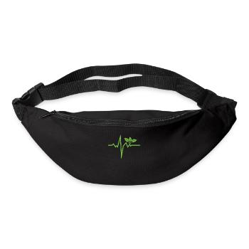 Vegan heartbeat gift vegan veganism - Bum bag - black - Front