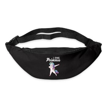1 Klasse Einhorn Einschulung Geschenk Mädchen - Gürteltasche - Schwarz - Vorne