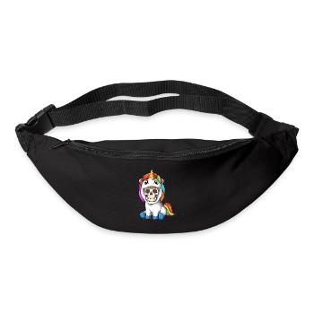 Squelette sarcastique en costume de licorne - parodie - Sac banane - noir - Devant