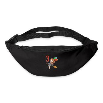 Hexen und Zauberin - 3 Jahre Kindergeburtstag - Gürteltasche - Schwarz - Vorne