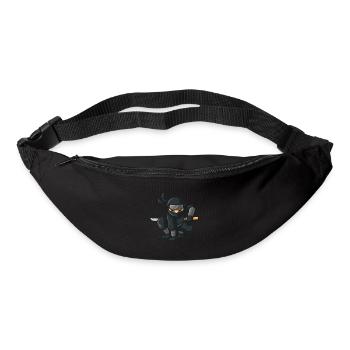 Ninja avec katana - Sac banane - noir - Devant