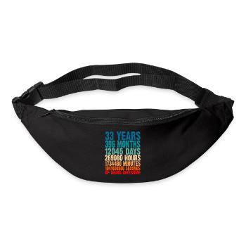 33 ans d'être génial 33 cadeau d'anniversaire 3ème - Sac banane - noir - Devant