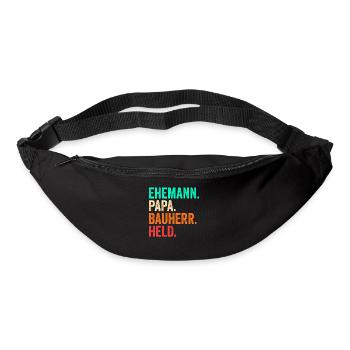 Bauherr Papa Vater Vatertag Bauleiter Hausbau - Gürteltasche - Schwarz - Vorne