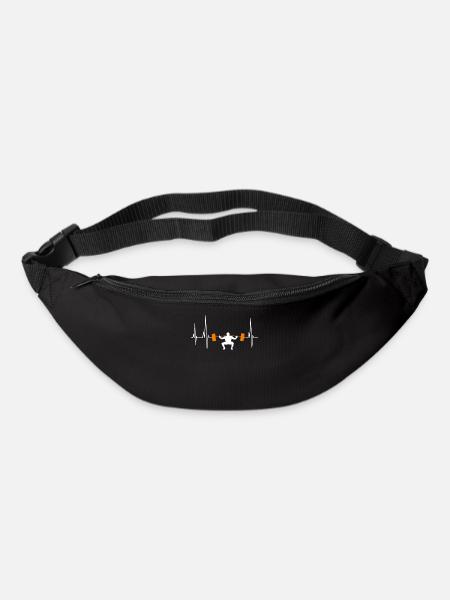 Langhantel Gewichtheben Heartbeat Bodybuilding Cool - Gürteltasche - Schwarz