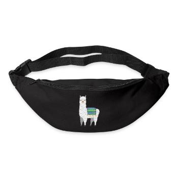 Llama Alpaca Chest Pocket Funny Gift - Bum bag - black - Front