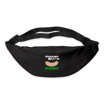 Sächsische Wurst mit U Uffschnitt Sachsen Ossi - Gürteltasche - Schwarz - Vorne