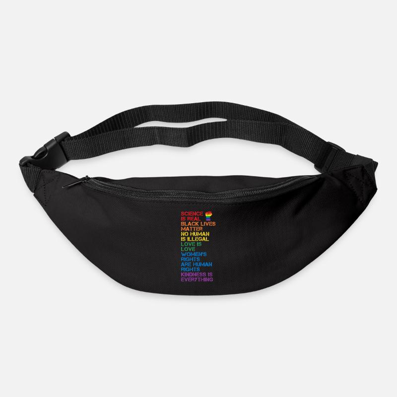 La science, c'est du vrai noir, c'est important LGBT BLM Fist - Sac banane - noir