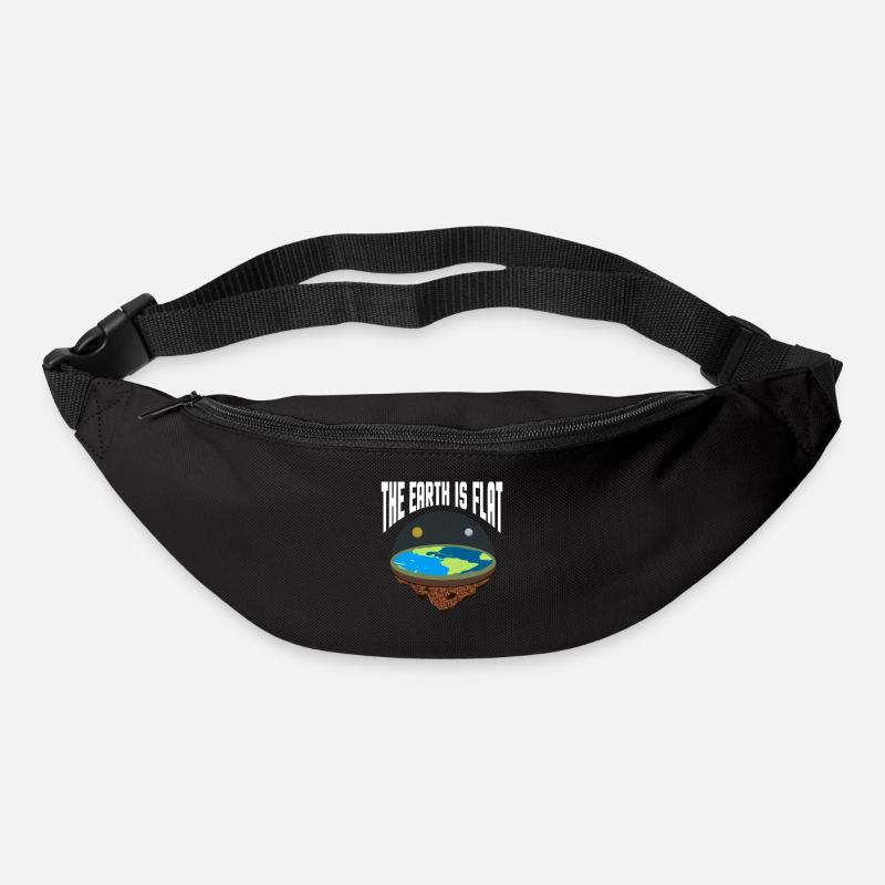 Flat Earth Society Flache Erde Karte Modell Globus - Gürteltasche - Schwarz