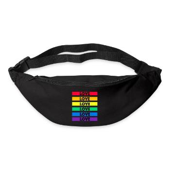 Love Shirt Gay LGBT Shirt Love is Love CSD Rainbow - Sac banane - noir - Devant