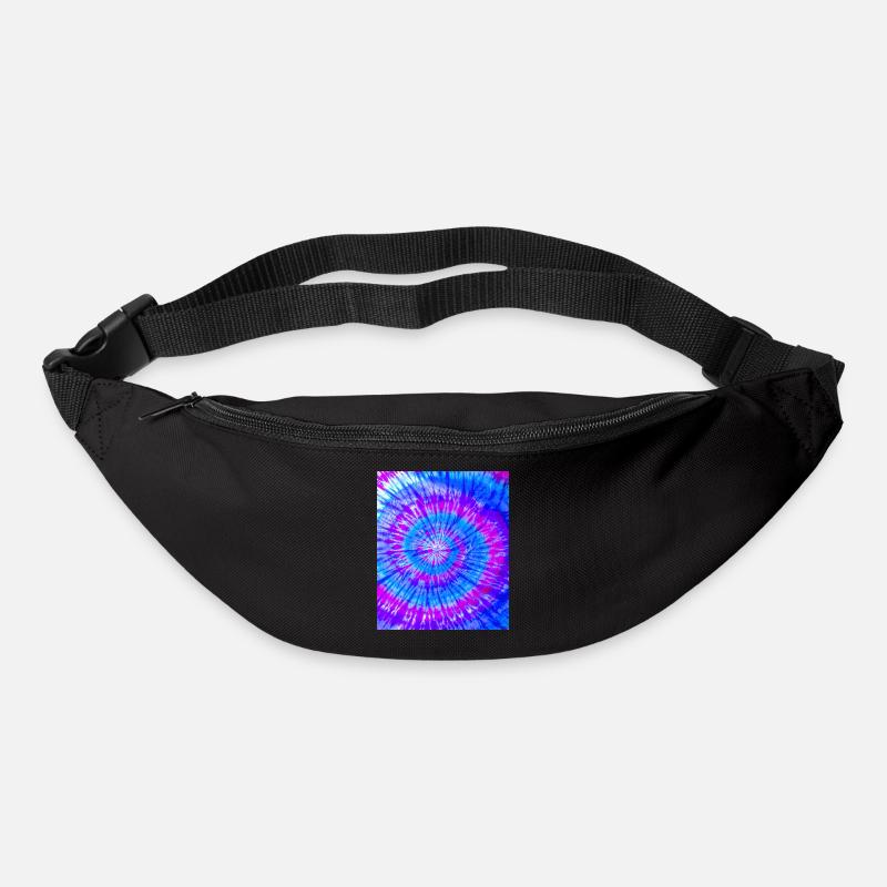 Motif abstrait coloré Batik Violet Bleu - Sac banane - noir