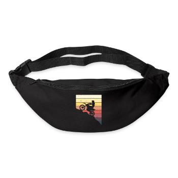 Pilote de motocross cadeau rétro hommes femmes - Sac banane - noir - Devant