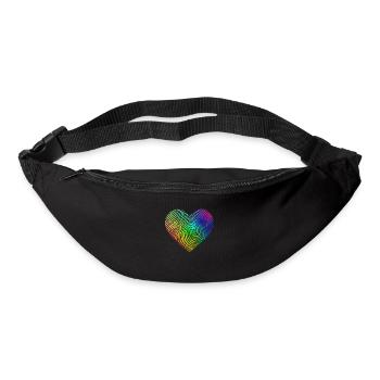 LGBT Gay Arc-en-ciel Coeur Amour - Sac banane - noir - Devant