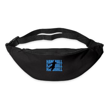 Handball Silhouette Neon Blau - Gürteltasche - Schwarz - Vorne