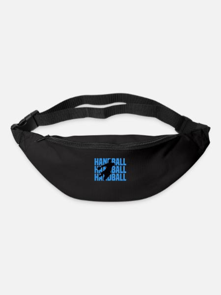 Silhouette de handball Bleu néon - Sac banane - noir