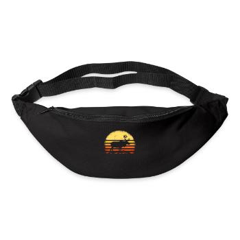 Moose Retro Sun Alaska Moose Illustration - Bum bag - black - Front