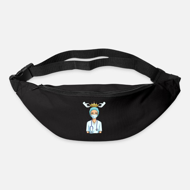 Krankenschwester Pflegekraft Krone Königin Pfleger - Gürteltasche - Schwarz