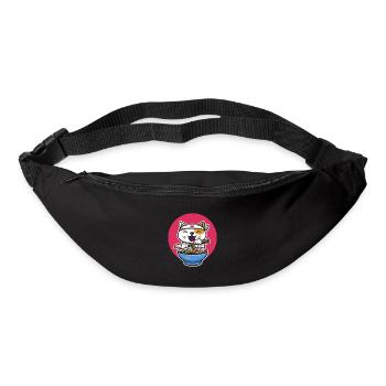 Ramen cat design - Bum bag - black - Front