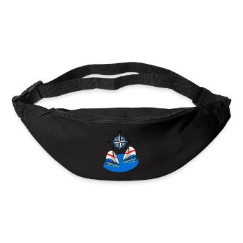 Nordic sailing sailboat wind rose compass maritime - Bum bag - black - Front