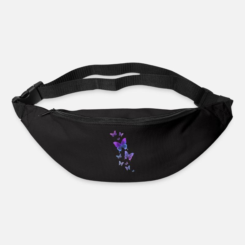 Schmetterling Schmetterling Tier bunt Farbe - Gürteltasche - Schwarz