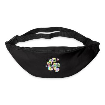 fleurs - Sac banane - noir - Devant