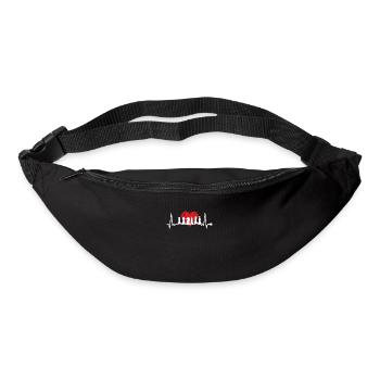 Schach Herzschlag Schachmeister Schachspieler Puls - Gürteltasche - Schwarz - Vorne