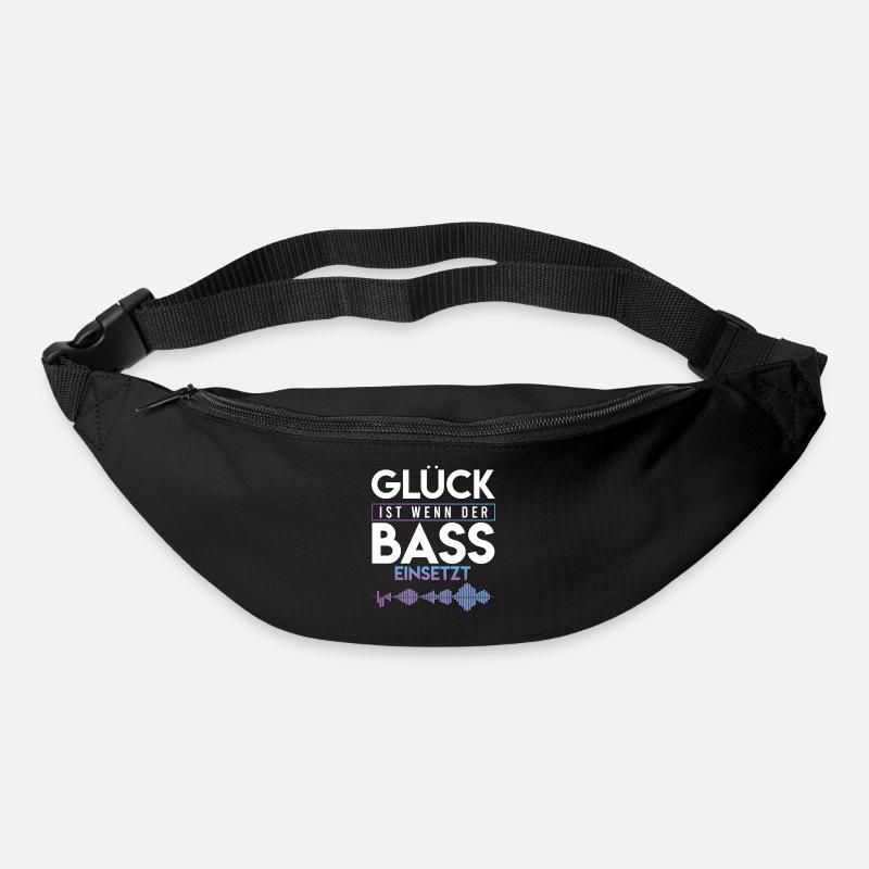 Glück ist wenn der Bass einsetzt Goa Techno Dubst - Gürteltasche - Schwarz