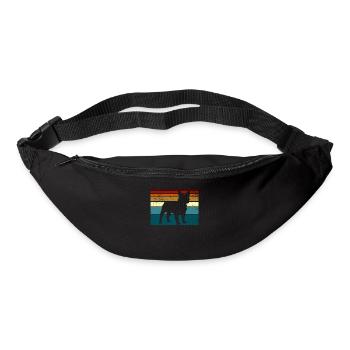 Chien bouledogue français rétro - Sac banane - noir - Devant