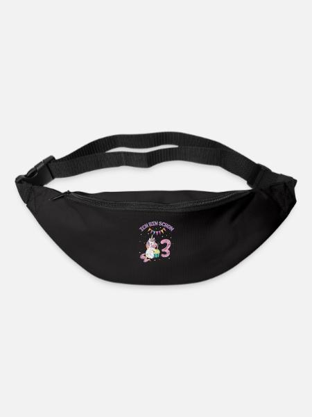 3. Geburtstag Einhorn - Gürteltasche - Schwarz