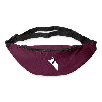 Alpaga drôle, lama avec des lunettes de soleil - Sac banane - bordeaux  - Devant
